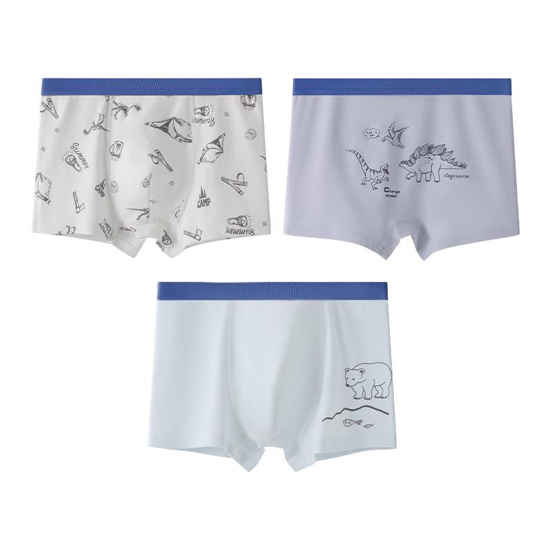 

3 Pack Little Boys Cotton Underwear Soft Comfort Boxer Briefs Breathable Stretchy Flat Angle Shorts M
