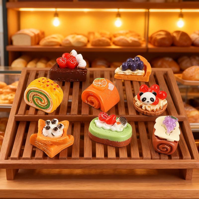 Mixed-style realistic food-themed toys, DIY craft materials—including hair accessories, fridge magnets, cream glue phone cases