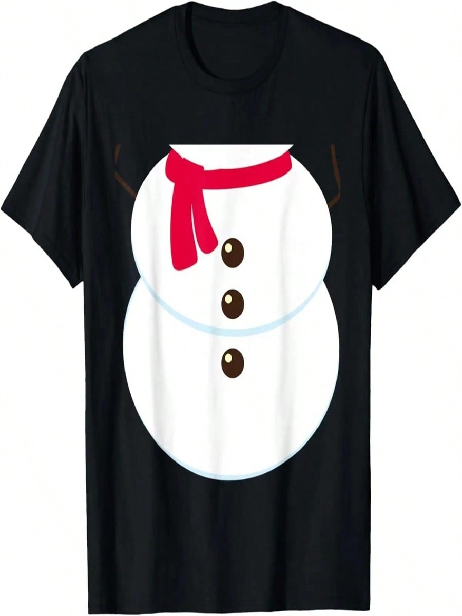 Snowman Body Simple Halloween 2022 Christmas Costume Outfit T-Shirt S разноцветный