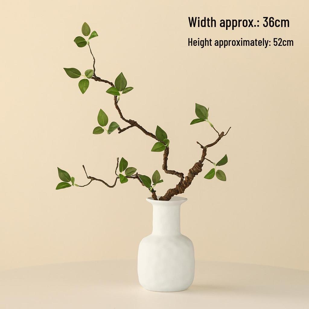 Minimalist Zen Azalea Arrangement: High-End Artificial Potted Plant for Living Room Decor