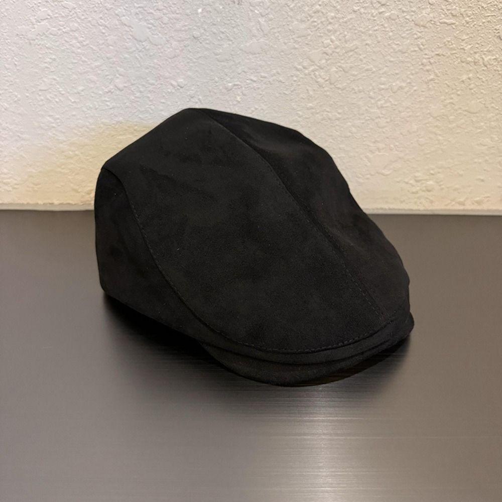 Retro Beret Hat Suede Surface Duck Tongue Cap Fashion Warm Hat