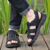 Summer Black Leather Sandals For Men Comfortable Platform Sandals Man Outdoor Beach Shoes Men's Sports Sandals sandalias hombre