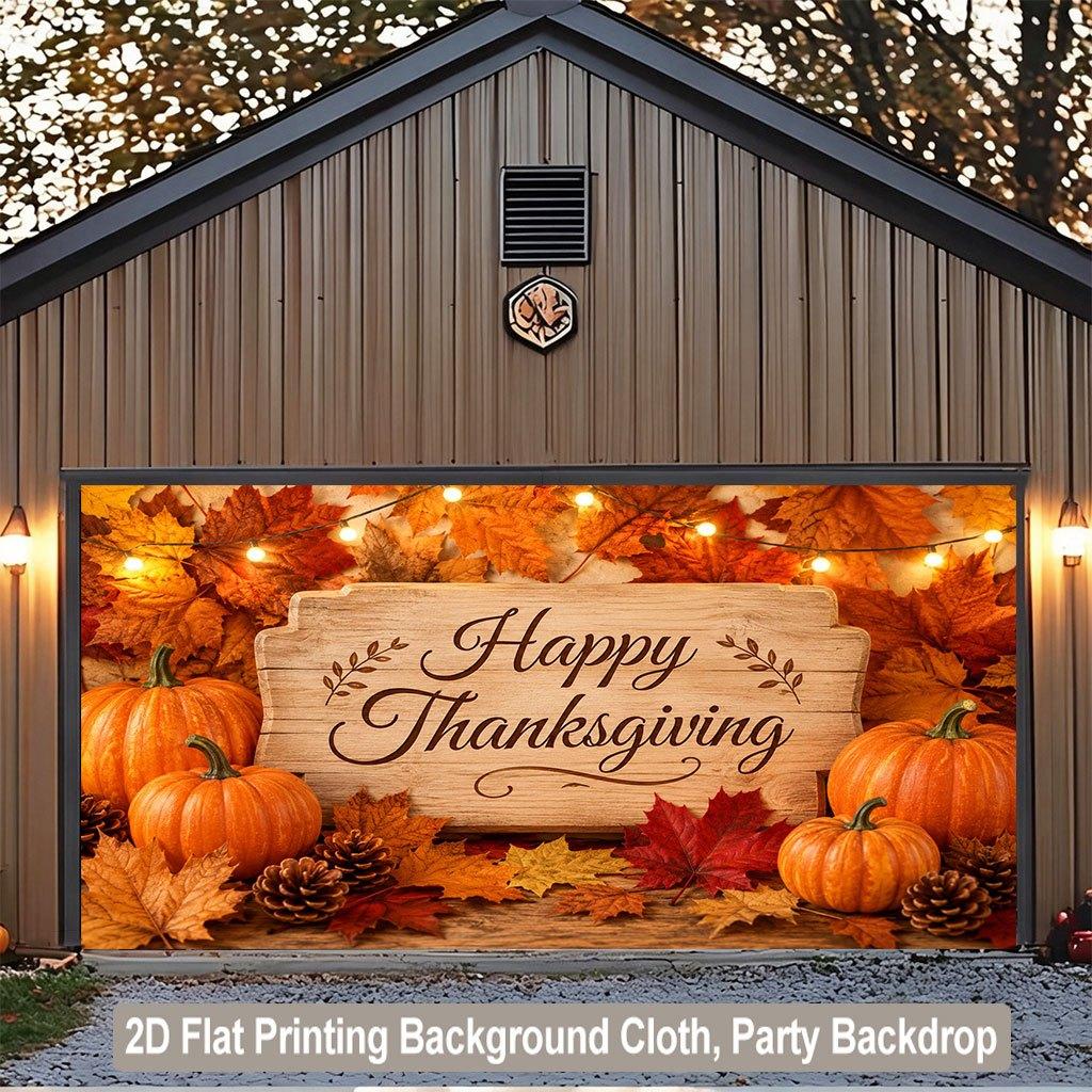 1 piece of 2D flat background fabricpumpkin pinecone maple leaf background fabric for creating an atmosphere of Thanksgivingzyc