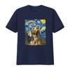 Weimaraner Dog Starry Night Painting T Shirt Vintage Homme Stylish Soft Streetwear Designer Clothes