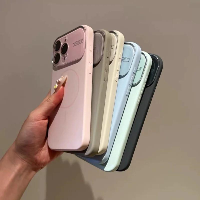 For iPhone 17 Air Pro Max Luxury Liquid Magsafe Magnetic Silicone Frame Phone Case For iPhone 14 15 16 17 Lens Protective Cover