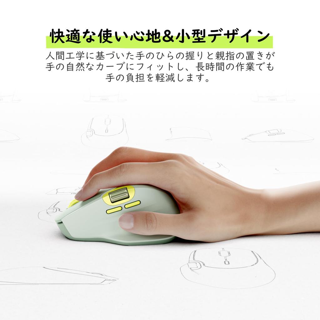 RAPOO MT560 Wireless DPI Supports Up To 6 Side Ergonomic Compatible with and Green Mouse, Bluetooth, Quiet, Compact, 7-Level Switching, Devices,