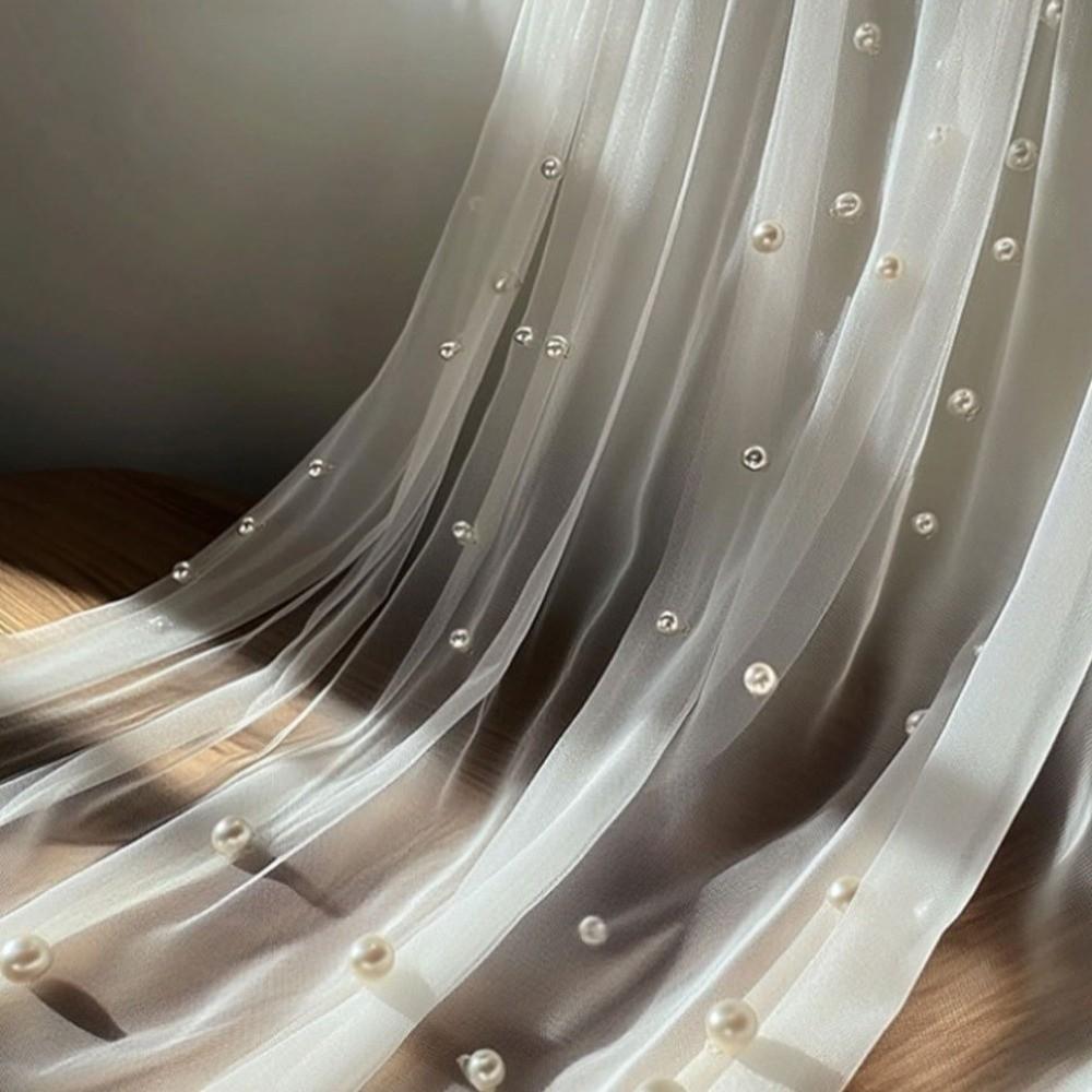 Semi Transparent Pearl Chiffon 0.75*3M Wedding Arch Drapes Table Runner  Dining Decoration