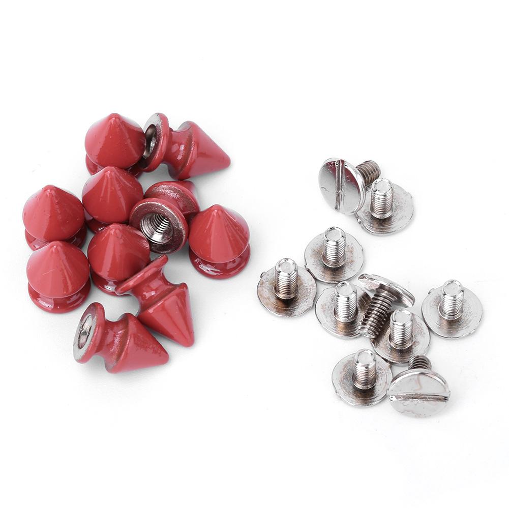 50pcs 8*12mm Fashion Metal Bullet Rivet Spikes & Cone Studs for Leather DIY Accessory (Red)