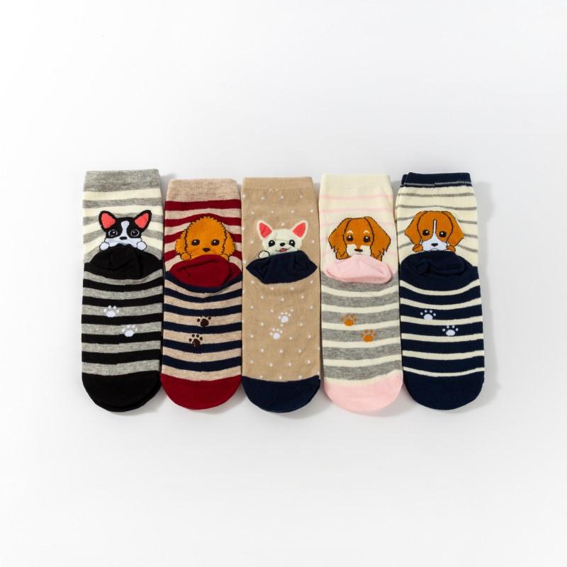 5 Paia di Calzini Carini da Donna con Cartoni Animati di Gatti e Cani. Calze di Natale. Calzini Originali. , Traspirante, Confortevole, Versatile ed Elastico. Un Regalo per Donne.