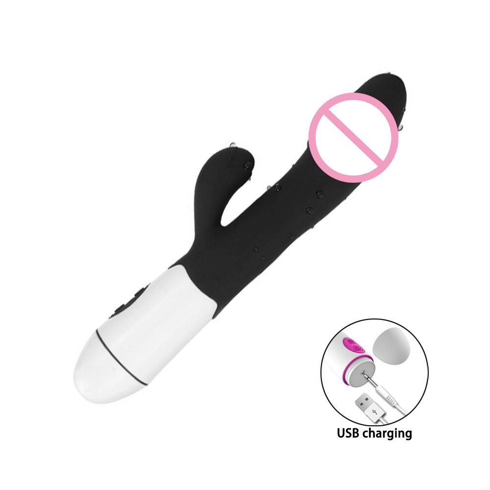 G Spot Vagina Massager AV Stick Clitoris Rechargeable Dildo Rabbit Vibrator Dual Vibration Sex Toys for Women Female Masturbator