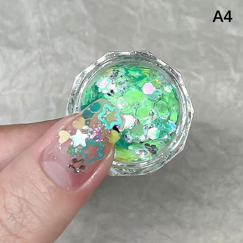 Nail Art Glitter Sequins Mixed Heart Star Shaped Nail Sequins Paillette Nail Art Decoration Nail Art 3D Decals Accessories