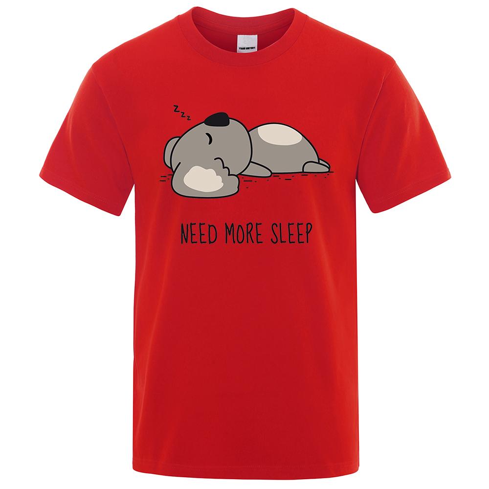 Need More Sleep Cartoons Bear Men Tshirt Street T-Shirts Tops Fashion Cotton Clothes Casual Breathable T Shirt