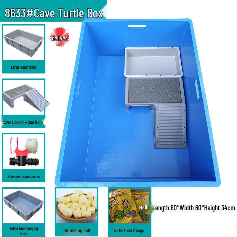 Large Plastic Turtle Tank with Sunning Platform and Breeding Box