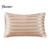 Bed Pillow Protector Striped Satin Pillowcase, Silky Smooth Cover, Gentle on Hair Soft & Skin, Glossy Solid Color Sham for Bedroom Decor, 30"x20"