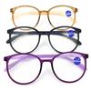 4PCS Ultralight Round Reading Glasses for Women Men Anti Blue Light Purple Black Red Presbyopic Glasses Magnifier +1.0~+4.0