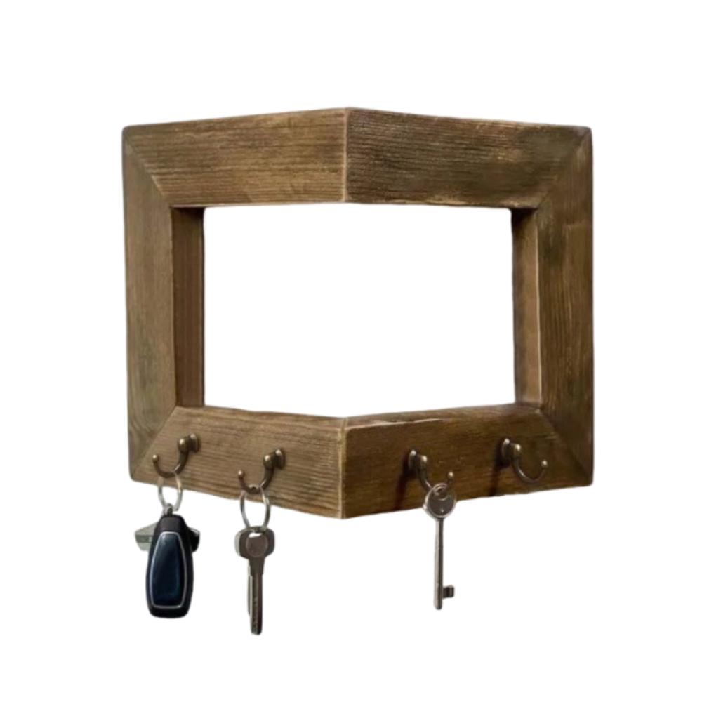 Wooden Wall Decorative Hook Rural Style Door Back Clothes Hook Multipurpose Key Hook Rack  Entryway Style C