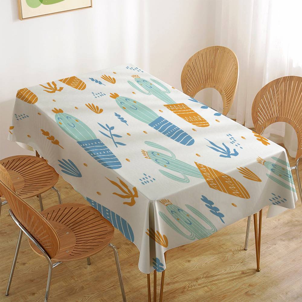 Cute Cartoon (Dinosaur/Cat/Rabbit) Elegant Rectangle Tablecloth - Easy Care For Weddings, Banquets & Formal Events