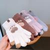 Winter Touchscreen Bear Paw Knitted Gloves: Unisex, Velvet-Lined, and Perfect for Cycling