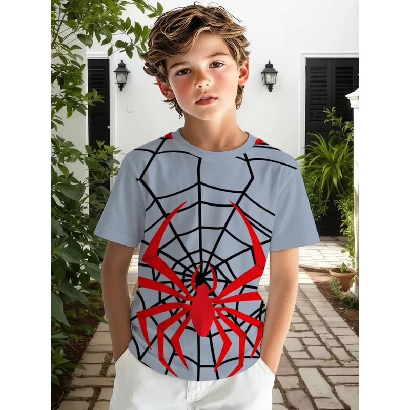 Fashion Children's Clothing Crew Neck Short Sleeve 3D Casual Color Printing Casual Short Sleeve Crew Neck T-Shirt