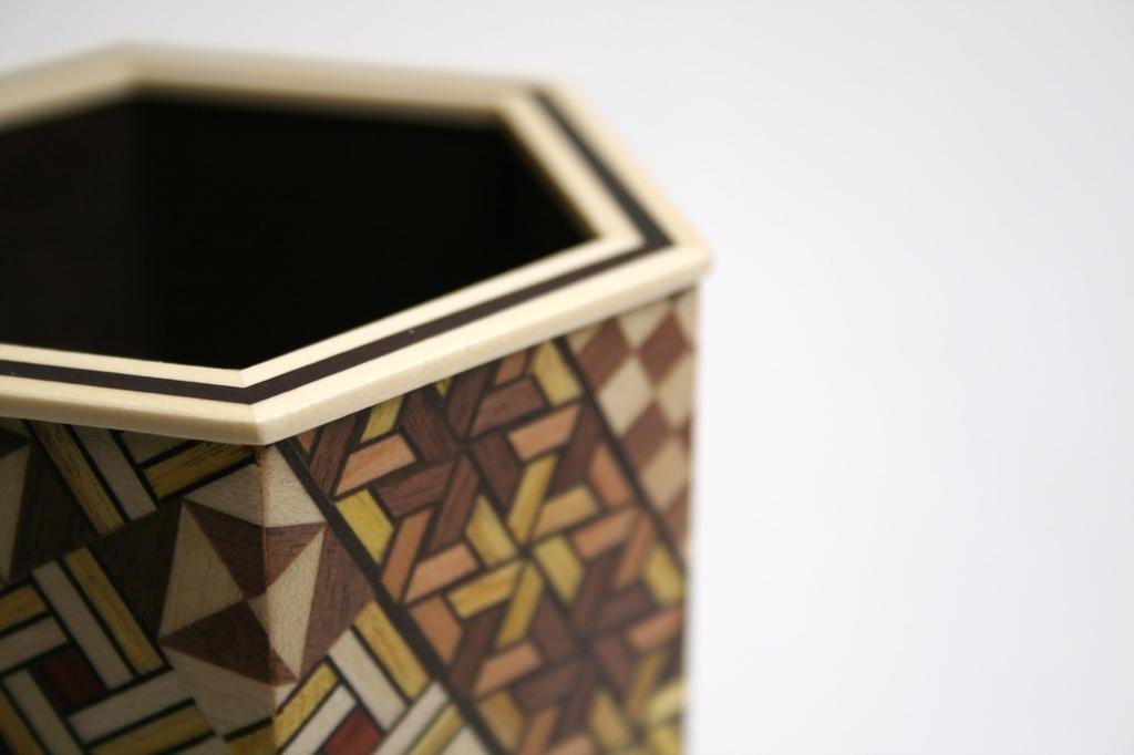 Parquet Hexagonal Pen Hakone Maruyama Bussan Holder, Parquetry,