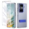KEYSION Transparent Case for Huawei HONOR Magic Vs3 Hard PC Metal Kickstand Shockproof Phone Cover with Glass Screen Protector