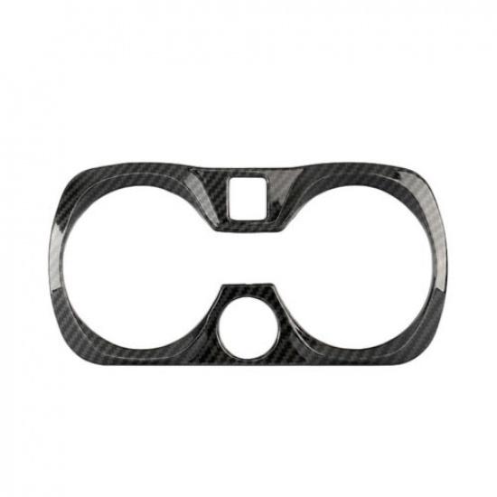 ABS Carbon Fiber Car Center Water Cup Holder Cover Decoration For BMW 3 G20 G28