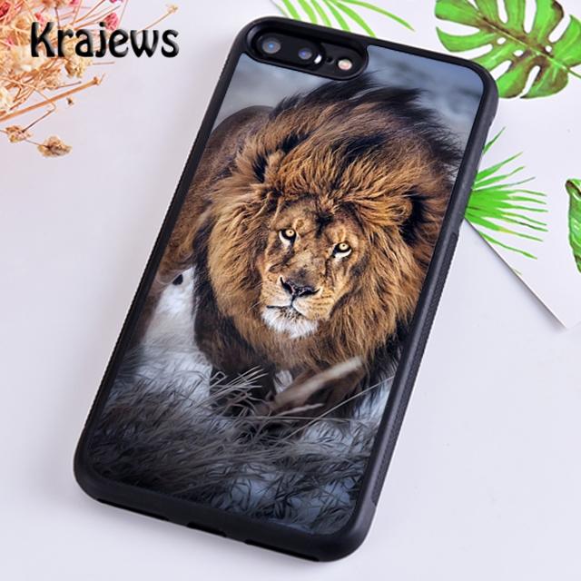 Krajews Big Lion On Stone snow Phone Case Cover For iPhone 17 Air 16 15 14 plus 11 12 13 pro ma Plus coque Fundas