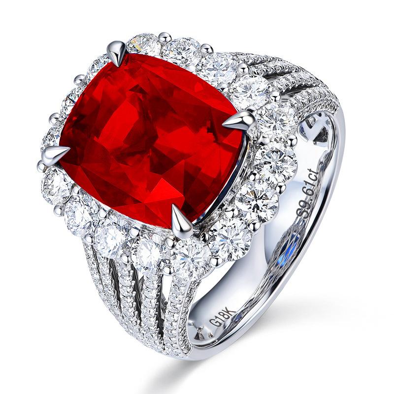 5-Karat Synthetischer Königlicher Saphir Ring Für Damen, 18 Karat Vergoldeter Imitation Zirkon Live Ring Für Damen open adjustable red