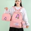 4Pcs/set Cartoon K-Pop Printed Backpack with Handbag Pencil Case for Teenager Student Boy Girl Schoolbag Bookbag Large Capacity Travel Bag Kid Gift