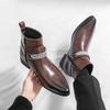 Winter Business Men Chelsea Boots Black Brown Men Comfortable Fashionable Pointed Rider Boots Outdoor Training Boots Sizes 38-46