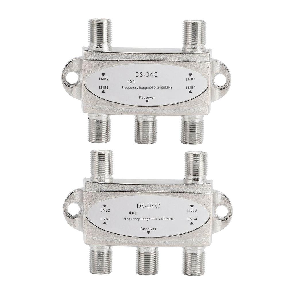 2PCS 4x1 DiSEqC Switch 4 in 1 Out 950 to 2400MHz DiSEqC 1.0 2.0 Satellite Signal Switch Splitter
