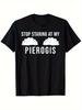 Products Stop Staring At My Pieroy Polish Dumpling T-shirt Family Men's Short-sleeved T-shirt Dumpling Pattern T-shirt C
