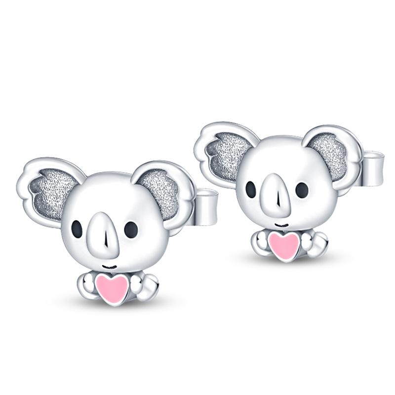 Orstarry 925 Silber Creolen Damen Schmuck Funkelnde Katzen Hunde Tier Ohrstecker Hochzeitsjubiläum Geschenk