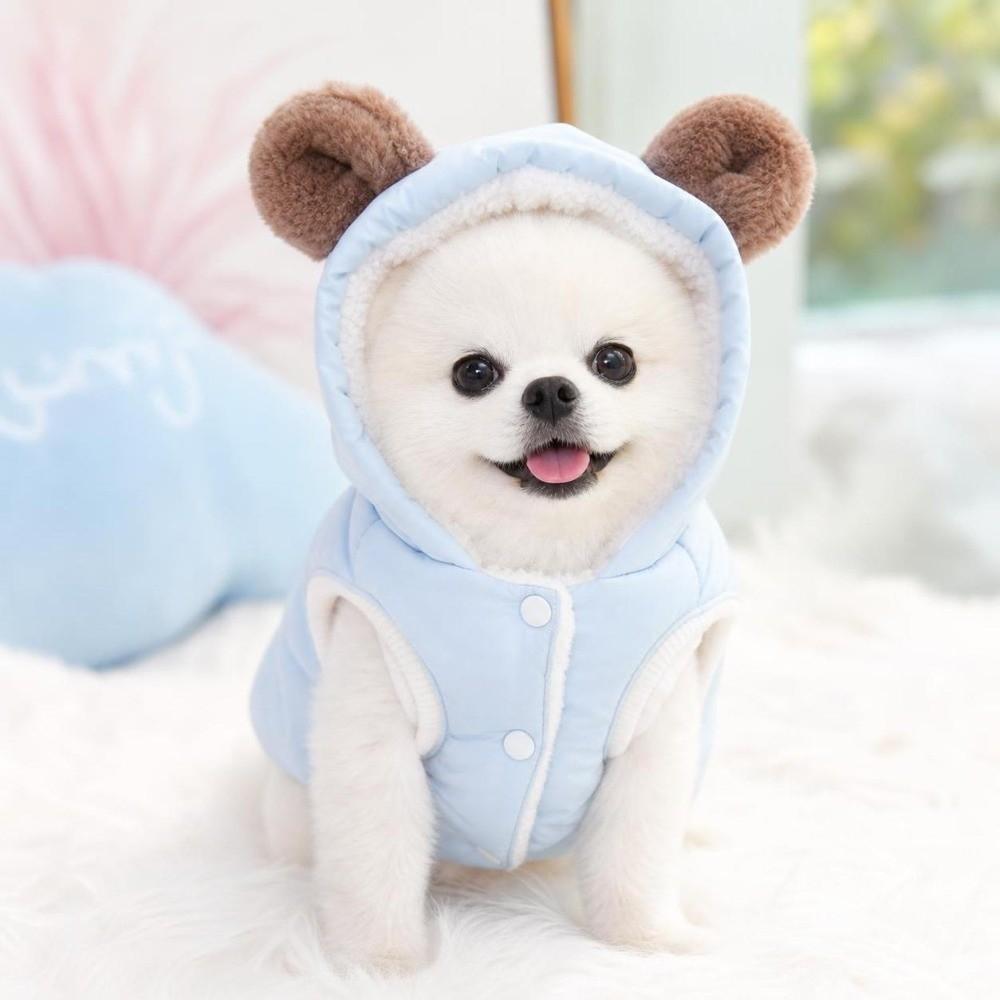 Winter Dog Warm Clothes Plush Lining Dog Vest Coat Fashion Dog Bodysuit  Puppy