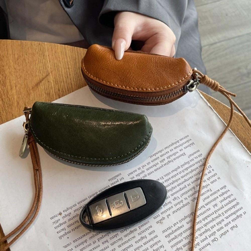 Multifunctional Car Key Bag Genuine Leather Keychain Holder Protection Cover Mini Storage Bag  Home