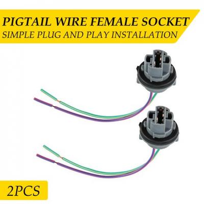 Pigtail Female Wire Socket 7440 T20 Two Harness Front Turn Signal Universal 2pcs