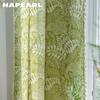 1PC NAPEARL Bohemian Retro Countryside Green Plant Pattern Półcieniące zasłony do małych okien balkonowych Home Decor
