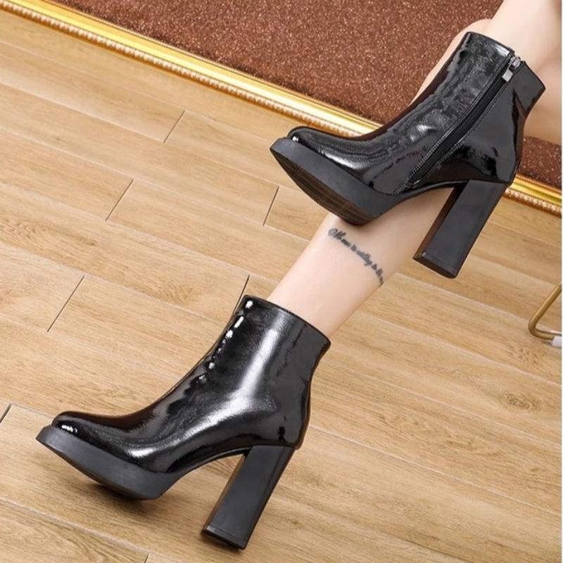 2026 New High Heels Women Snow Ankle Boots Platform Round Toe Sexy Shoes Chunky Chelsea Boots Trend Winter Goth Botas Mujer