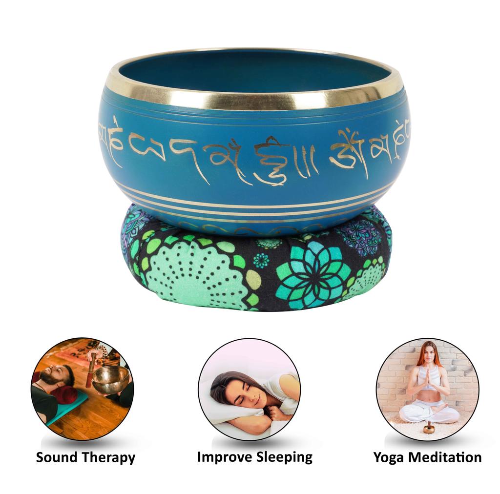 IBA Indianbeautifulart Tibetan Singing Bowl Musical Instrument For Meditation W Stick & Cushion