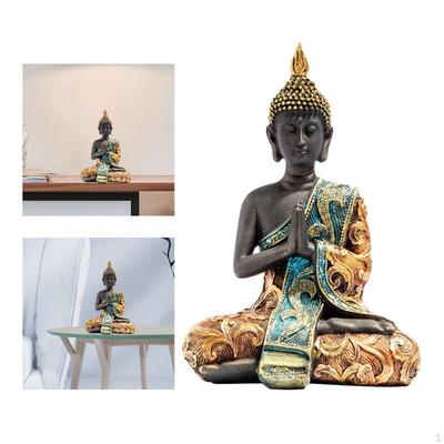 Socha Buddhy Meditující dekorativní figurka Thai Shakyamuni sedící na pracovní ploše