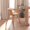 Vidaxl Dining Chair, Cream, Bentwood and Faux Leather