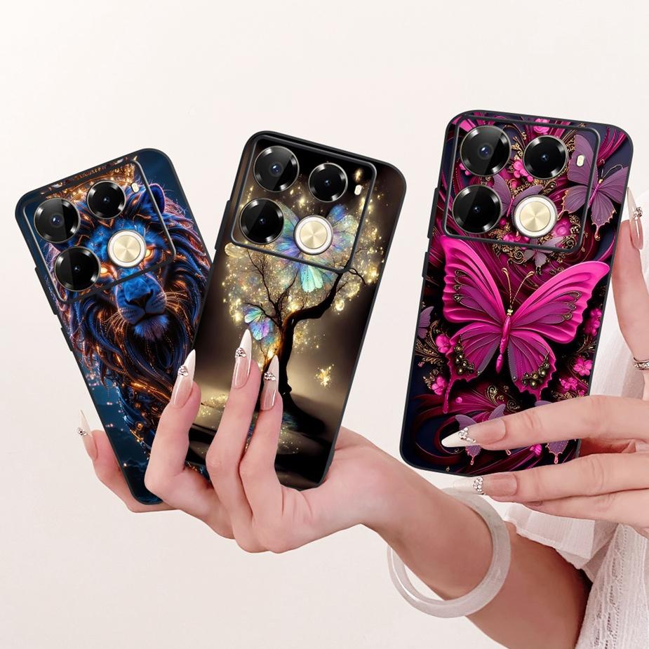 Für Infinix Note 40 40X 5G Hülle X6852 Neue Schmetterlingsbemalte Abdeckung Weiche Silikonhülle Für Infinix Note 40 Pro Plus Note40 X Hülle