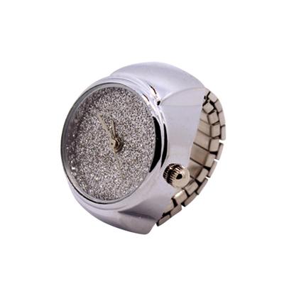 Dial Quartz Analog Watch Creative Steel Cool Elastic Quartz Finger Ring Watch 