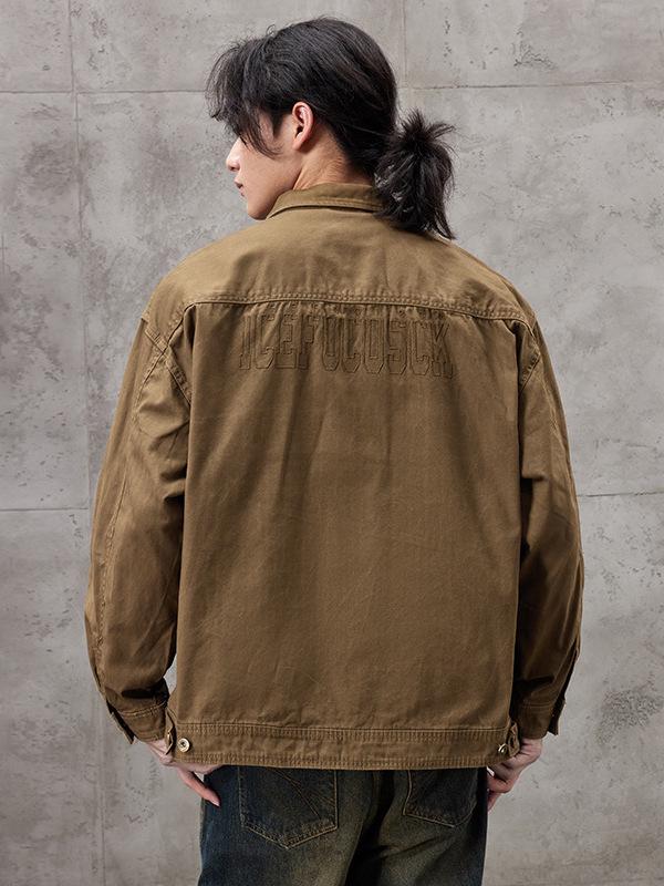 Men's American Retro Heavyweight Workwear Jacket - Autumn/Winter Loose Casual Outerwear