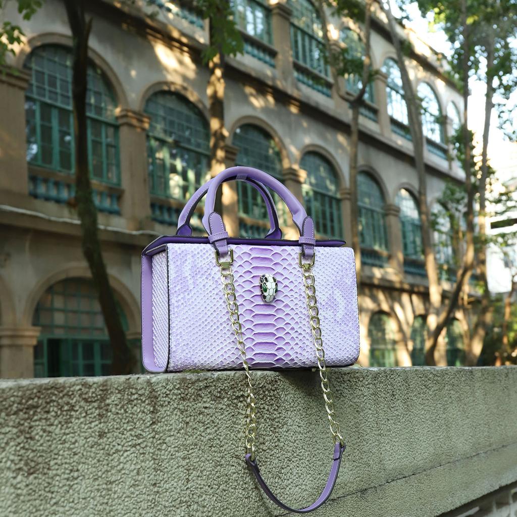 Women'S Bag High Texture Color Hand-Painted Snake Pattern Handbag Womenhandbag Storage
