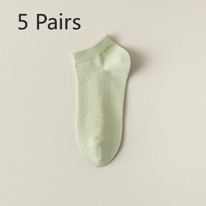 5 Pairs Boneless Socks for Women Spring and Summer Thin Socks Absorbent Cotton Socks