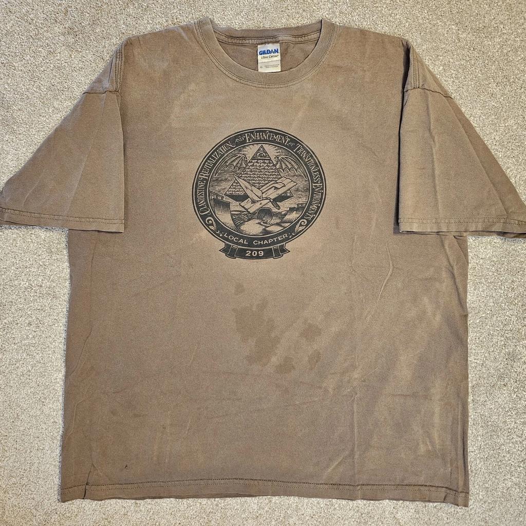 Vintage Y2k Local Chapter 209 Skate T-shirt T-shirt Size XL Illuminati Meme Punk