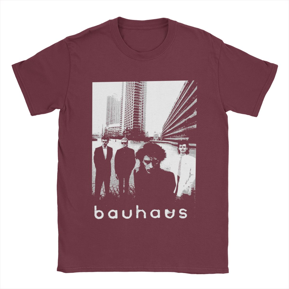 

Футболки Bauhaus, мужские, 100% хлопок, уникальные футболки, футболки с круглым вырезом, топы с коротким рукавом, лето XXXXXL бордовый