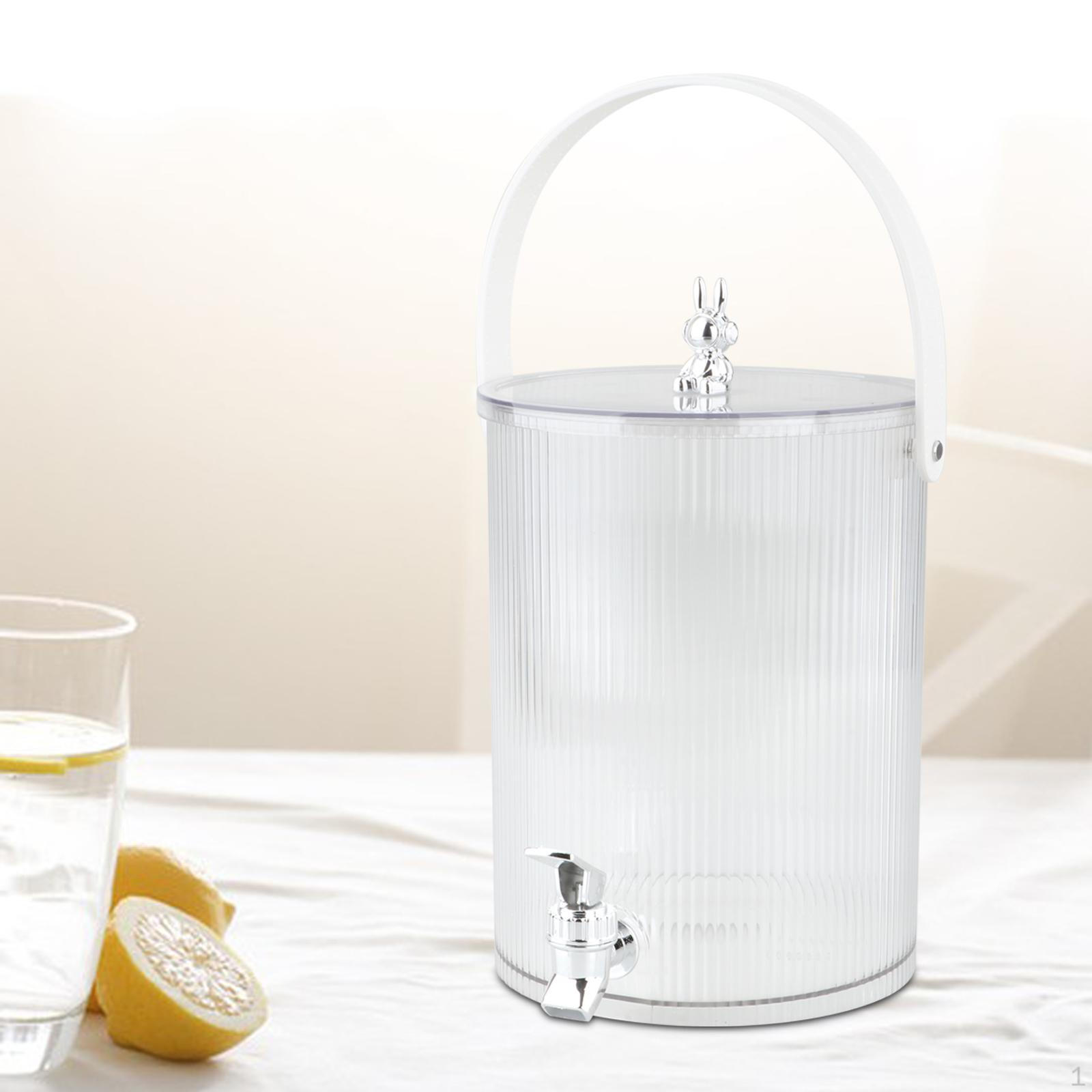 

Диспенсер для напитков Кувшин для холодной воды с краном-чайником, прочный контейнер 19cmx24.5cm 5L_White