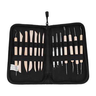 14 Stück Holz Wachs Ton Keramik Schnitzen Modellieren Skulptur DIY Handwerk Werkzeug Mit Oxford Stoff Tasche